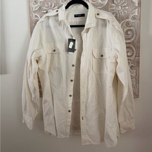 Men's Cream Button-Up Jacket/Shirt